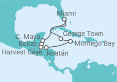 Itinerario del Crucero Tesoros de Belice - Regent Seven Seas