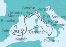 Itinerario del Crucero Italia, España, Francia - Explora Journeys