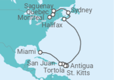 Itinerario del Crucero Aventura atlántica épica - Regent Seven Seas