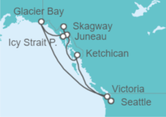 Itinerario del Crucero Alaska: Bahía de los Glaciares, Skagway y Juneau - NCL Norwegian Cruise Line