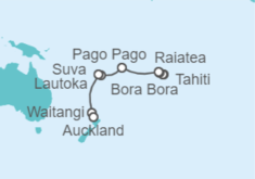 Itinerario del Crucero Desde Papeete (Polinesia Francesa) a Auckland (Nueva Zelanda) - Regent Seven Seas