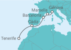 Itinerario del Crucero Francia, España - Costa Cruceros