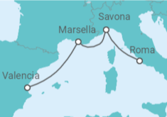 Itinerario del Crucero Francia e Italia - Costa Cruceros