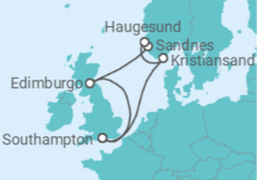 Itinerario del Crucero Fiordos Noruegos - MSC Cruceros