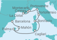 Itinerario del Crucero España, Italia, Francia - Seabourn