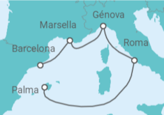 Itinerario del Crucero Francia, Italia - MSC Cruceros