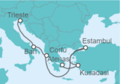 Itinerario del Crucero Turquía, Grecia, Italia - MSC Cruceros