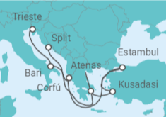 Itinerario del Crucero Grecia, Turquía, Italia - MSC Cruceros