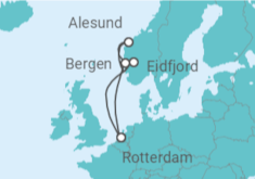 Itinerario del Crucero Fiordos Noruegos - Holland America Line