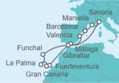 Itinerario del Crucero España, Portugal, Gibraltar, Francia - Costa Cruceros