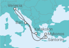 Itinerario del Crucero Entre mitos y maravillas naturales 2025 - todo incluido. - Costa Cruceros