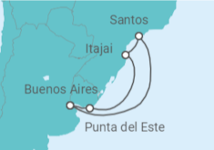 Itinerario del Crucero Uruguay, Brasil - MSC Cruceros