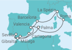 Itinerario del Crucero Italia y España - AIDA