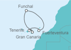 Itinerario del Crucero Islas Canarias y Madeira - AIDA