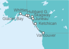 Itinerario del Crucero Alaska desde Whittier - Princess Cruises