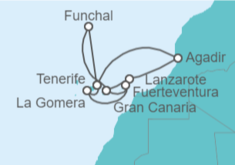 Itinerario del Crucero Islas Canarias - AIDA