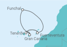 Itinerario del Crucero Islas Canarias - AIDA