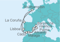 Itinerario del Crucero España y Portugal - MSC Cruceros