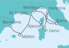 Itinerario del Crucero Francia, Italia y Fórmula 1 Gran Prix de Mónaco  - Explora Journeys