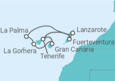 Itinerario del Crucero Gran tour por las Islas Canarias y Madeira - AIDA