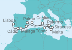 Itinerario del Crucero De Palma de Mallorca a Lisboa - Silversea