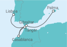 Itinerario del Crucero De Lisboa a Palma de Mallorca - Silversea