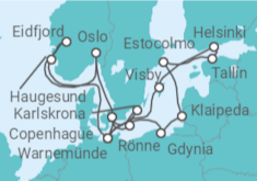 Itinerario del Crucero Capitales Bálticas y Fiordos Noruegos - MSC Cruceros