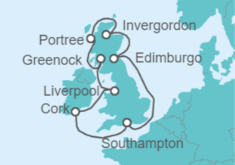Itinerario del Crucero Reino Unido - Cunard