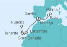 Itinerario del Crucero Islas Canarias - AIDA