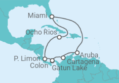 Itinerario del Crucero Canal de Panamá con Costa Rica y Caribe - Princess Cruises