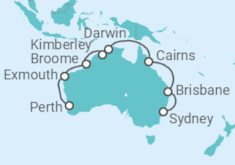 Itinerario del Crucero Explorando Australia  - Princess Cruises