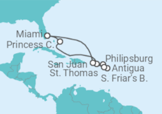 Itinerario del Crucero Caribe Sur con Tórtola - Princess Cruises