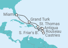 Itinerario del Crucero Navegando por el Sur del Caribe - Princess Cruises