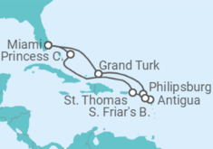 Itinerario del Crucero Caribe Sur con Tórtola  - Princess Cruises