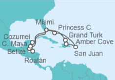 Itinerario del Crucero Aventura por el Caribe Oriental y Occidental - Princess Cruises