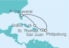 Itinerario del Crucero Navegando por el Caribe Oriental - Princess Cruises