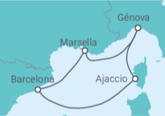 Itinerario del Crucero Francia e Italia - Costa Cruceros