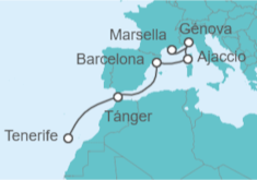 Itinerario del Crucero Marruecos, España, Francia e Italia - Costa Cruceros