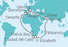 Itinerario del Crucero Desde Dubái a Génova  - Costa Cruceros