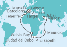 Itinerario del Crucero Desde Dubái a Marsella  - Costa Cruceros