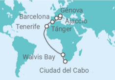 Itinerario del Crucero Namibia, España, Marruecos y Francia - Costa Cruceros