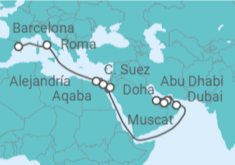 Itinerario del Crucero Desde Dubai a Barcelona - MSC Cruceros