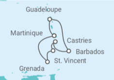 Itinerario del Crucero Guadalupe, Barbados, Santa Lucía - MSC Cruceros