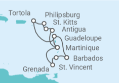 Itinerario del Crucero Antillas, Martinica, Islas Vírgenes - MSC Cruceros