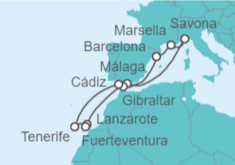 Itinerario del Crucero Mediterráneo y Canarias - Costa Cruceros