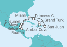 Itinerario del Crucero Navegando por el Caribe Oriental y Occidental - Princess Cruises