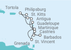 Itinerario del Crucero Santa Lucía, St Maarten, Martinica - MSC Cruceros