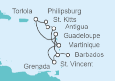 Itinerario del Crucero Antillas, Islas Vírgenes, Martinica - MSC Cruceros