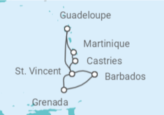 Itinerario del Crucero Santa Lucía, Martinica y Guadalupe - MSC Cruceros