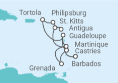 Itinerario del Crucero Antillas, Martinica, Antigua - MSC Cruceros